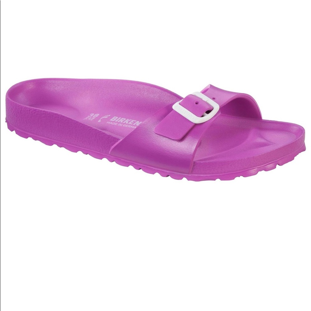 Purple one strap Birkenstocks